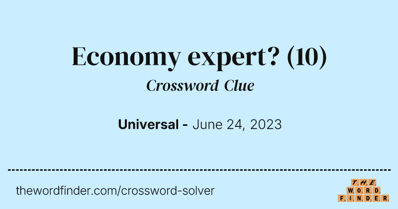 Economy expert? crossword clue image