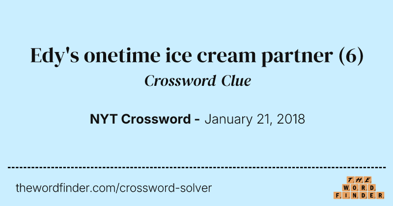 Edy's onetime ice cream partner crossword clue image