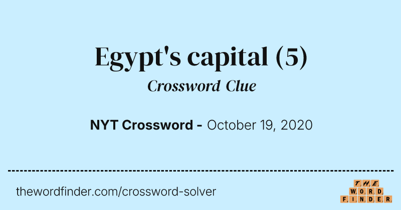 Egypt's capital crossword clue image