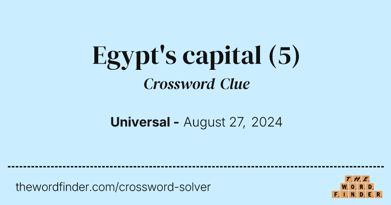 Egypt's capital crossword clue image