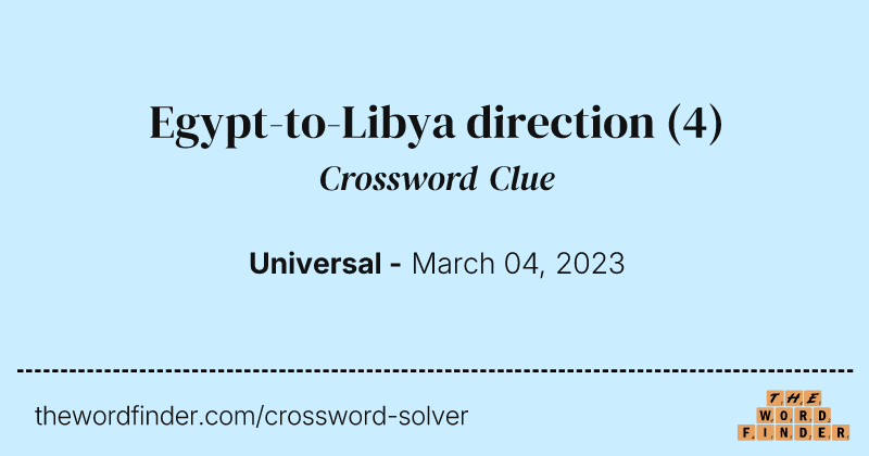 Egypt-to-Libya direction crossword clue image