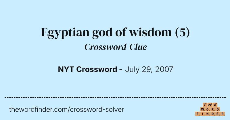 Egyptian god of wisdom crossword clue image