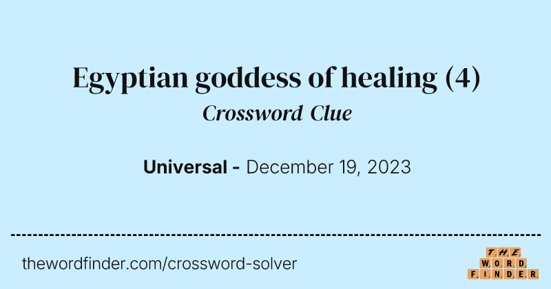 Egyptian goddess of healing crossword clue image
