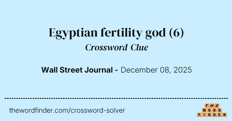 Egyptian fertility god crossword clue image