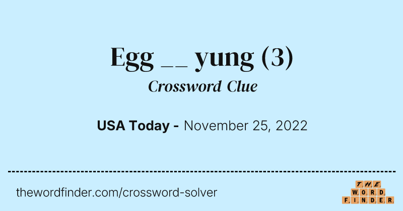 Egg __ yung crossword clue image