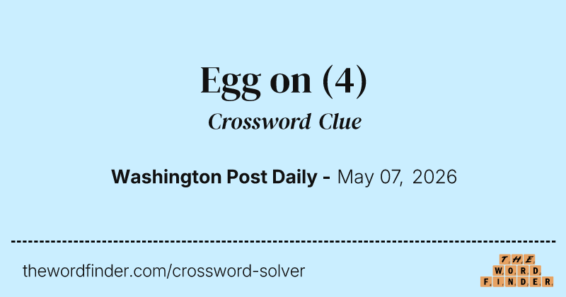 Egg on crossword clue image