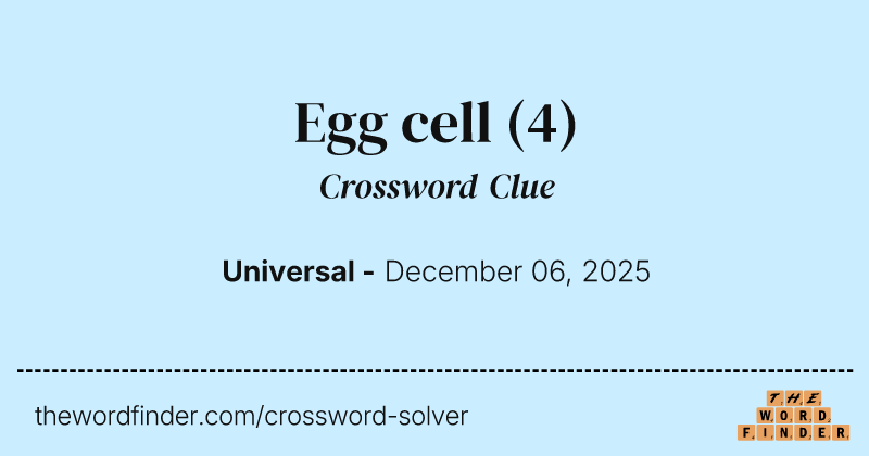 Egg cell crossword clue image