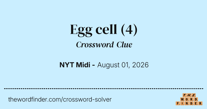 Egg cell crossword clue image