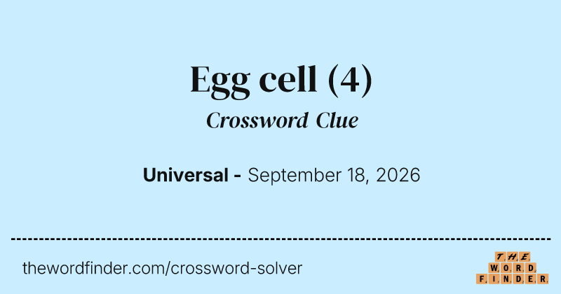 Egg cell crossword clue image