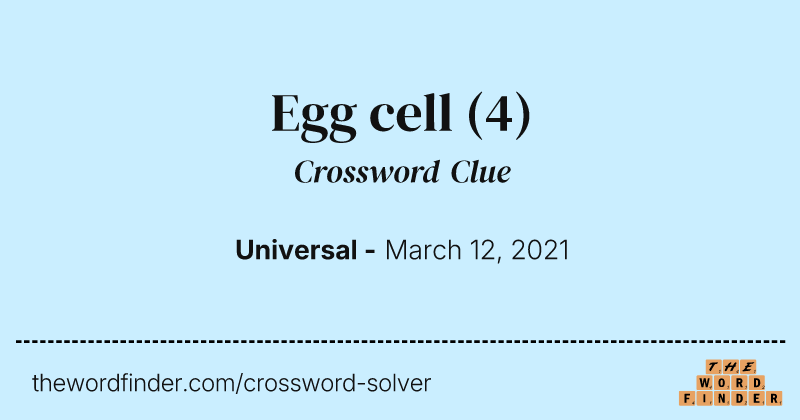 Egg cell crossword clue image