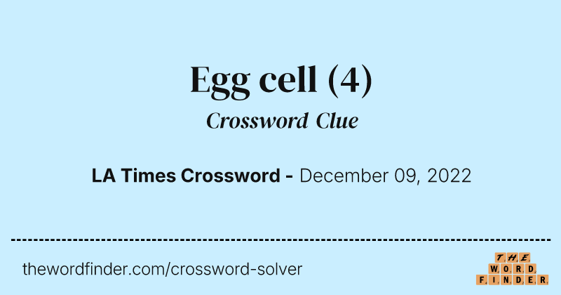 Egg cell crossword clue image