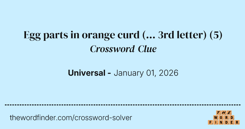 Egg parts in orange curd (... 3rd letter) crossword clue image