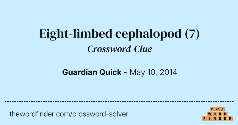 Eight-limbed cephalopod crossword clue image