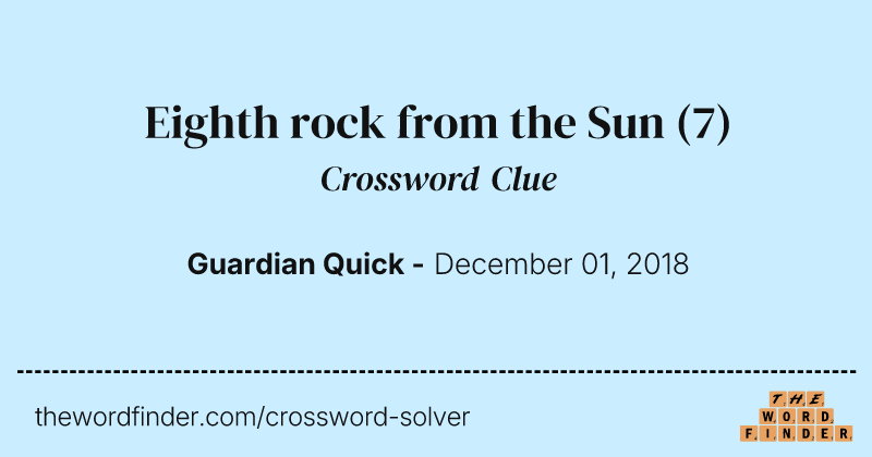 Eighth rock from the Sun crossword clue image