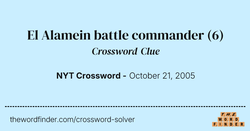 El Alamein battle commander crossword clue image