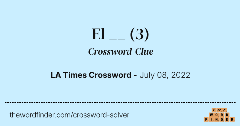 El __ crossword clue image