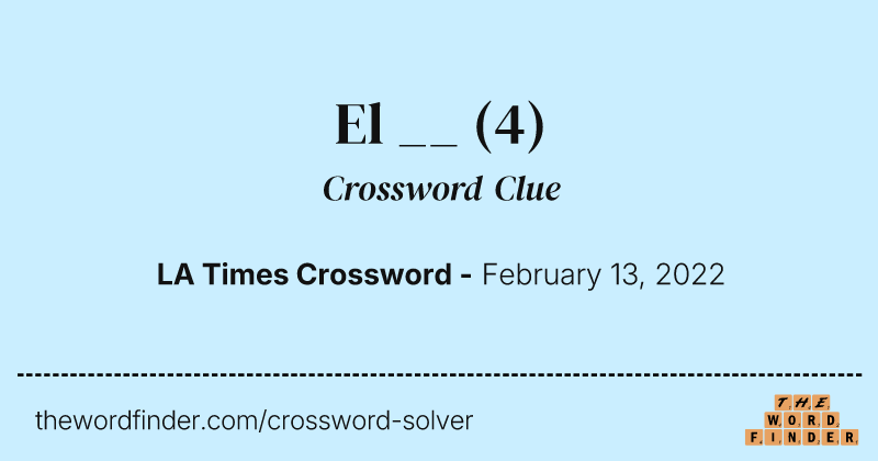 El __ crossword clue image