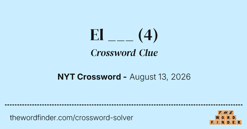 El ___ crossword clue image