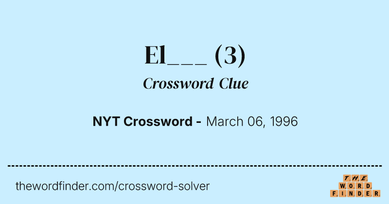El___ crossword clue image