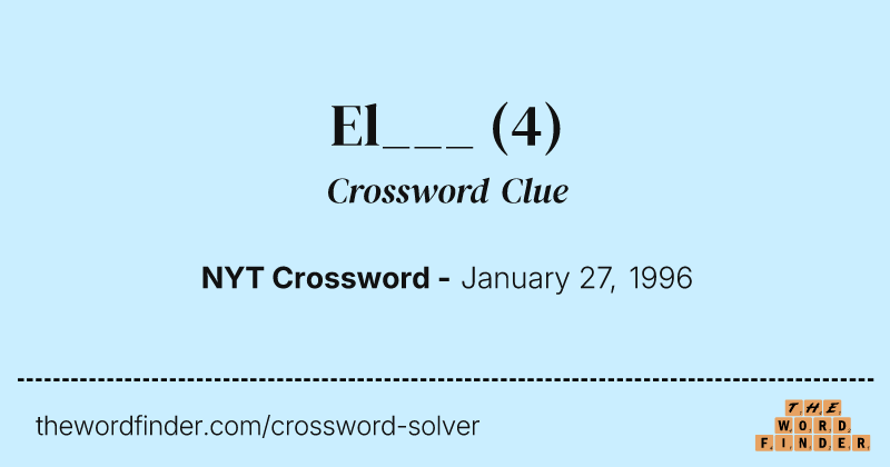 El___ crossword clue image