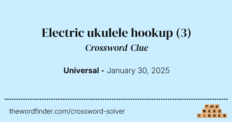 Electric ukulele hookup crossword clue image