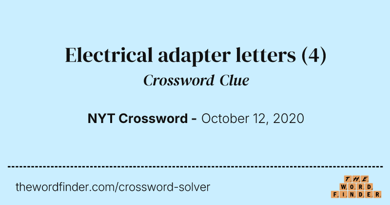 Electrical adapter letters crossword clue image
