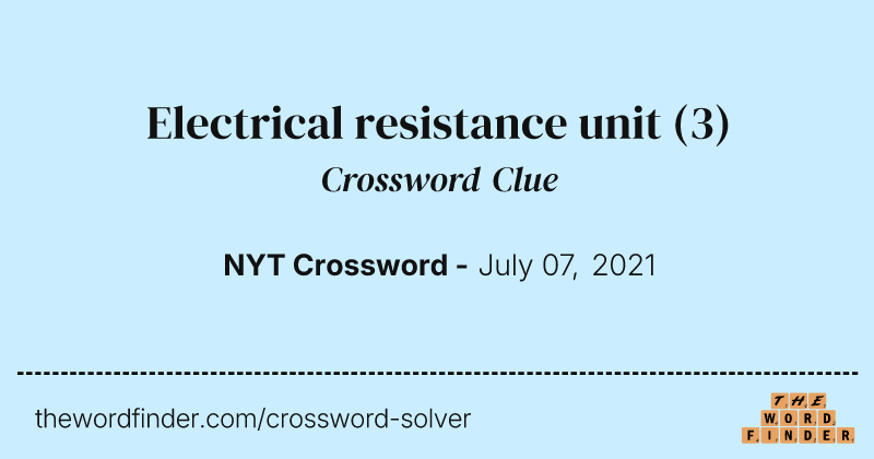 Electrical resistance unit crossword clue image