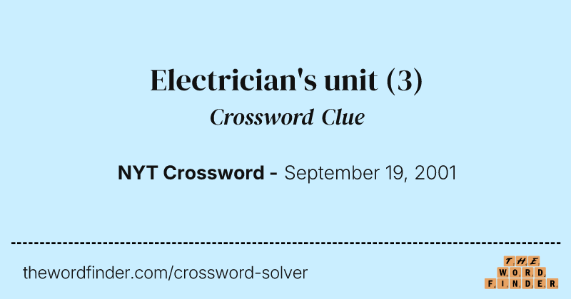 Electrician's unit crossword clue image