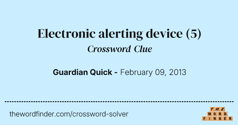 Electronic alerting device crossword clue image