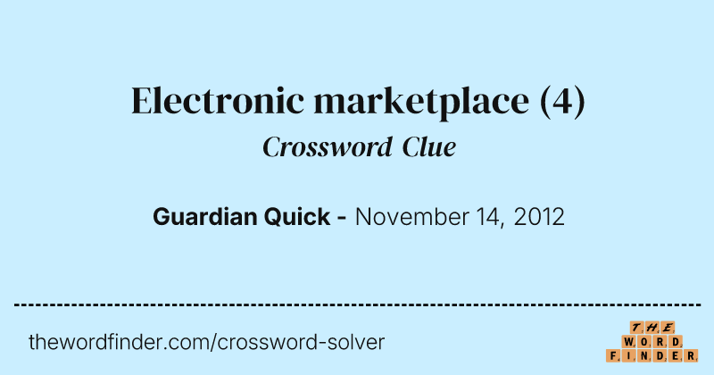 Electronic marketplace crossword clue image