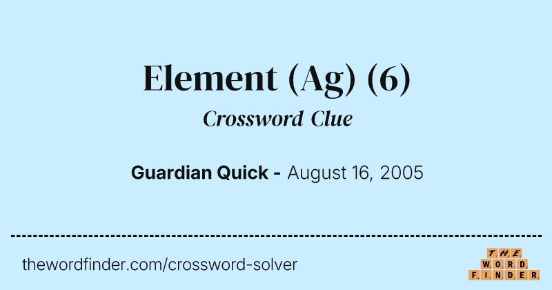 Element (Ag) crossword clue image