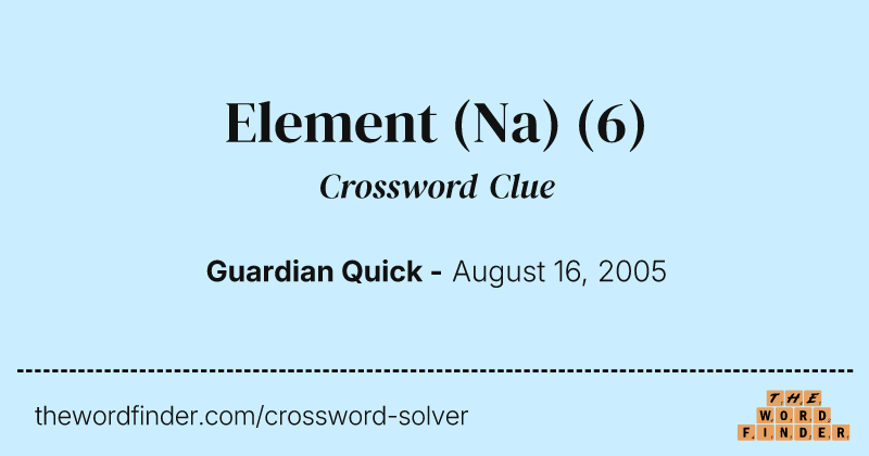 Element (Na) crossword clue image