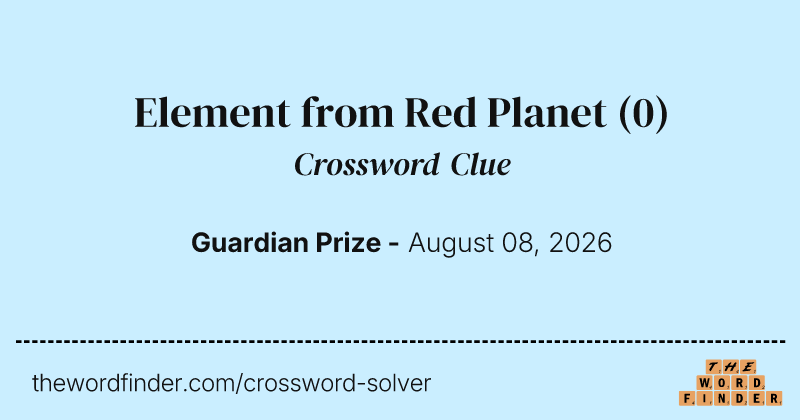 Element from Red Planet crossword clue image