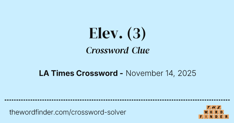 Elev. crossword clue image