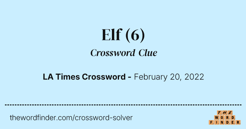 Elf crossword clue image