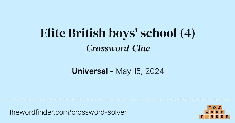Elite British boys' school crossword clue image