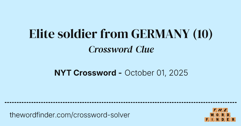 Elite soldier from GERMANY crossword clue image