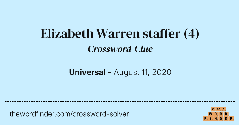Elizabeth Warren staffer crossword clue image