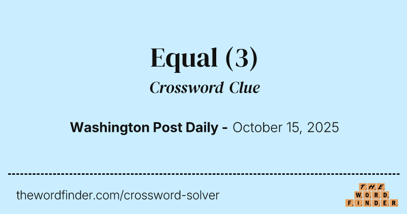Equal crossword clue image