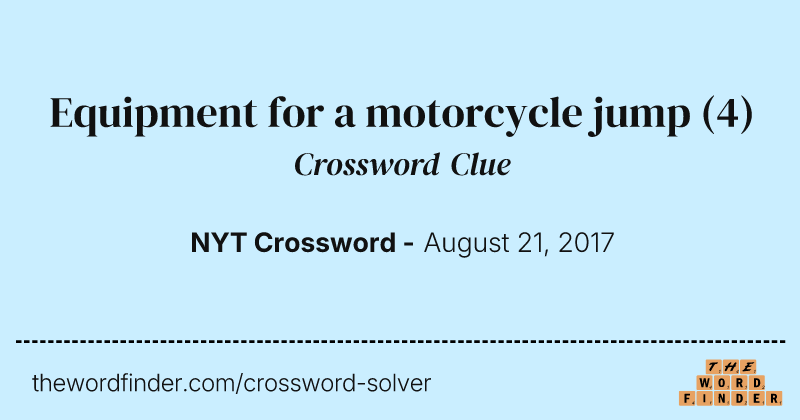 Equipment for a motorcycle jump crossword clue image