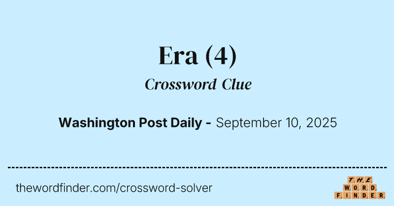 Era crossword clue image
