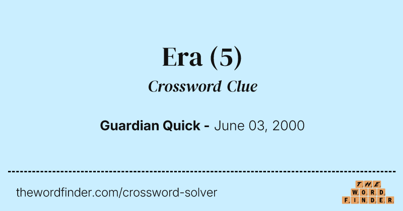Era crossword clue image