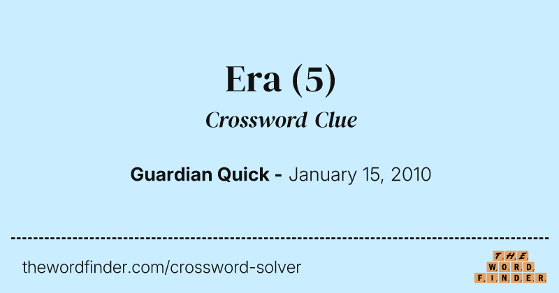 Era crossword clue image