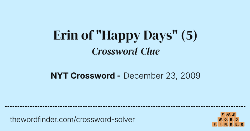 Erin of "Happy Days" crossword clue image