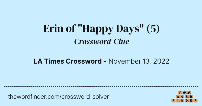 Erin of "Happy Days" crossword clue image