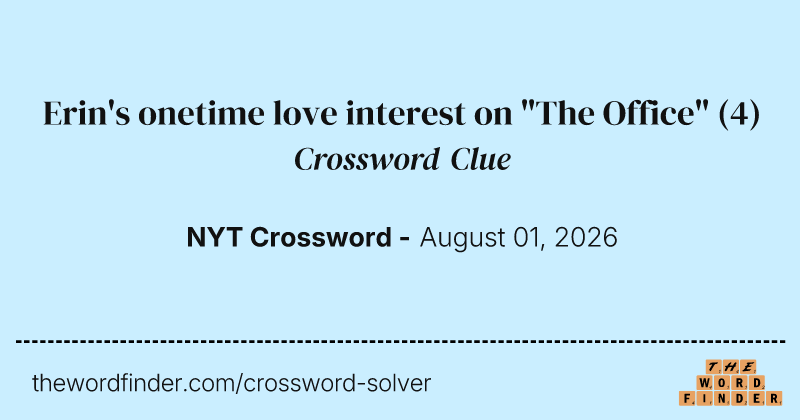 Erin's onetime love interest on "The Office" crossword clue image