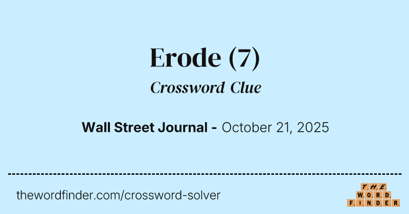 Erode crossword clue image