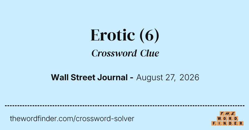 Erotic crossword clue image