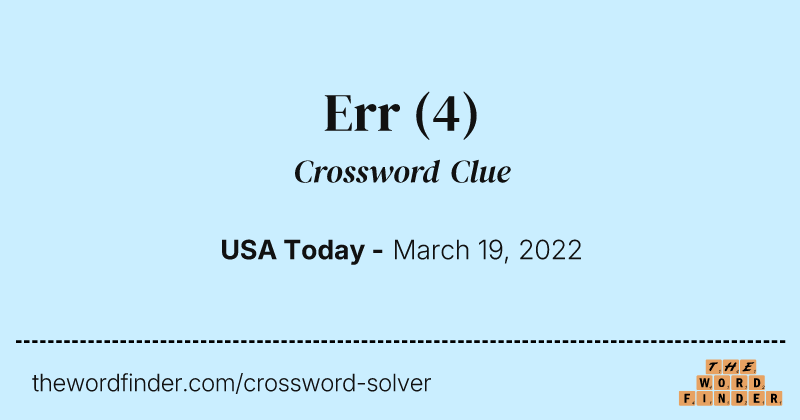 Err crossword clue image