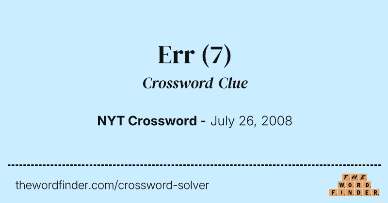 Err crossword clue image